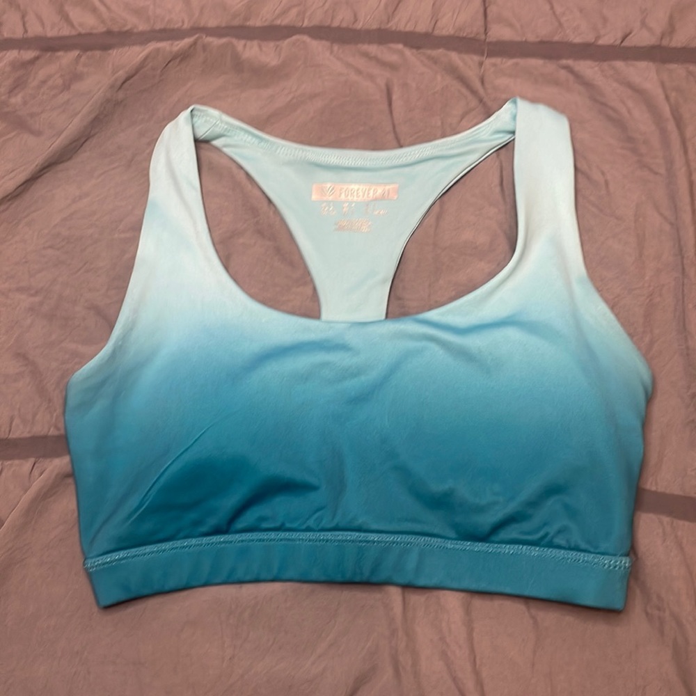 blue forever 21 sports bra size small